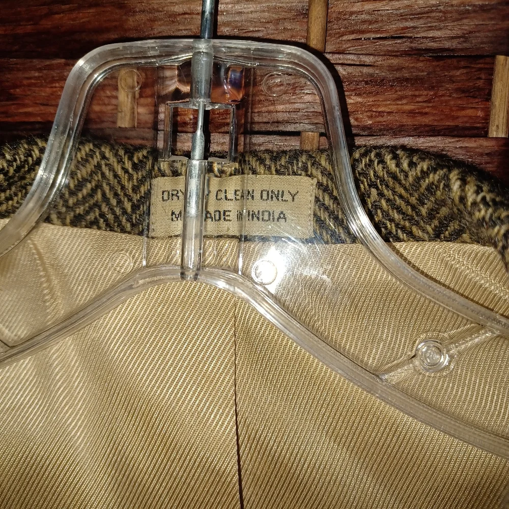 Men's Herringbone Wool Blazer - Brown & Tan